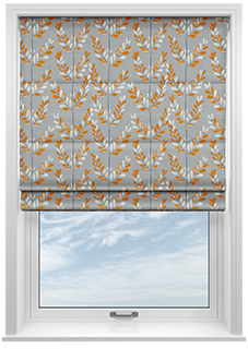 Scandi Sprig, Tangerine - Roman Blind